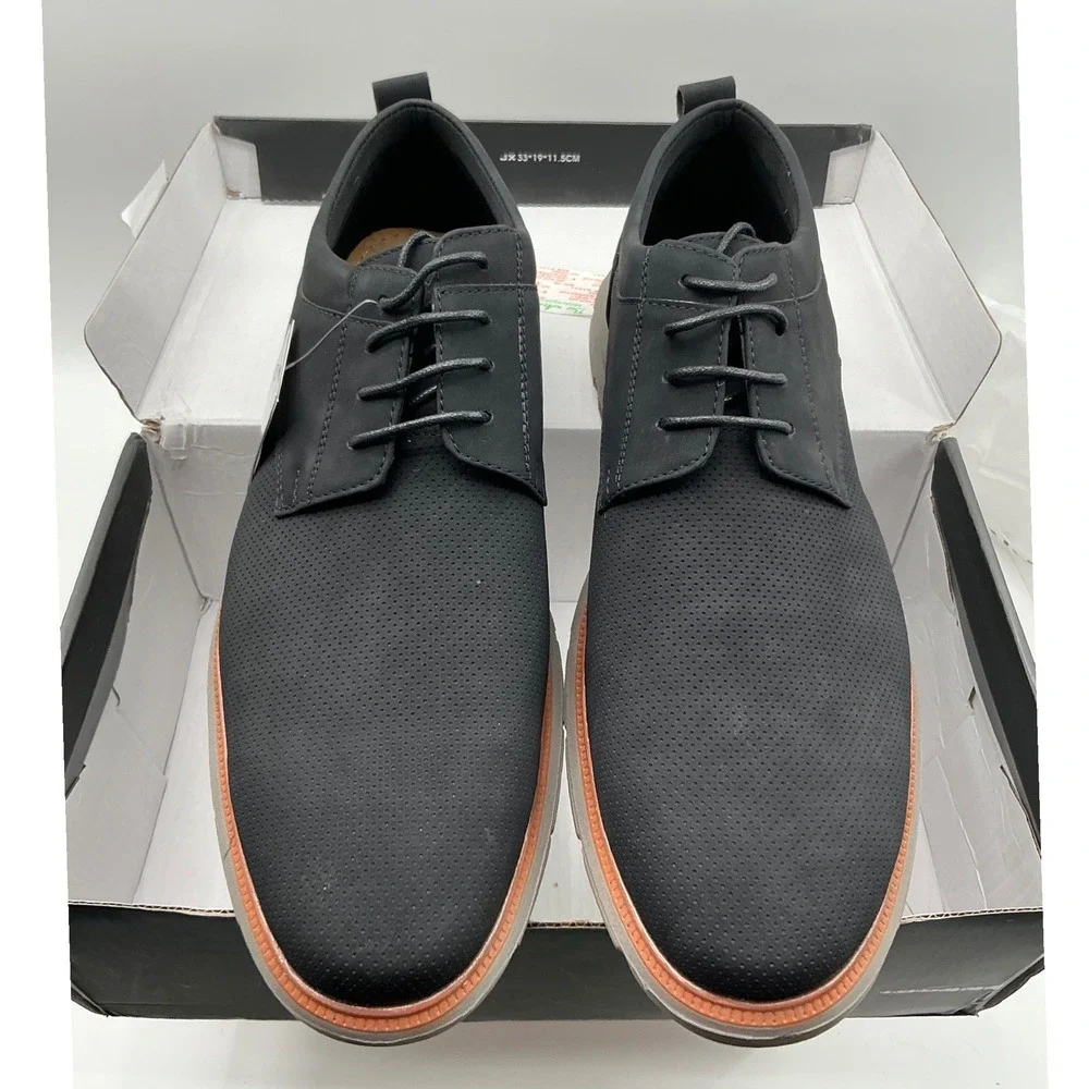 Aston Marc Eglon-01 Mens Black Perforated Hybrid Dress Sneakers Size 12 H-7112